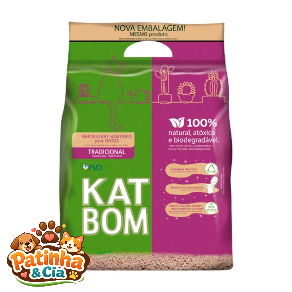 Granulado 6Kg Higiênico KatBom Tradicional Para Gatos