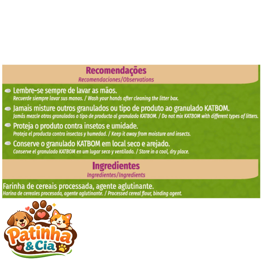 Granulado 6Kg Higiênico KatBom Tradicional Para Gatos