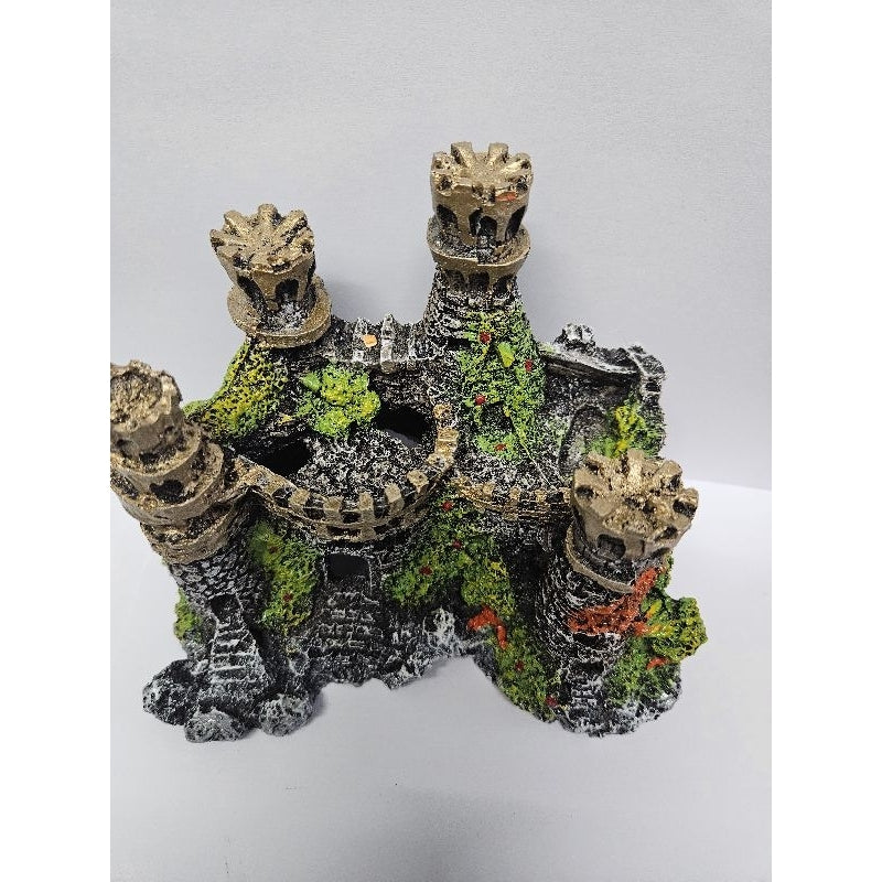 Enfeite Castelo Medieval Médio Toninho 4 Torres Resina Para Decoração Aquários
