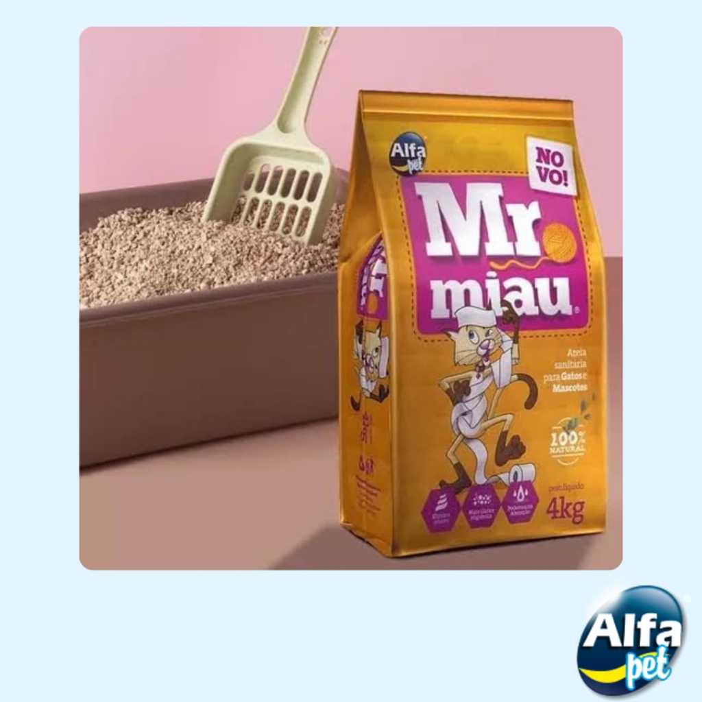 Kit 5un. Areia Sanitária Higiênica Para Gatos Anti Odor Mr. Miau 20kg Total