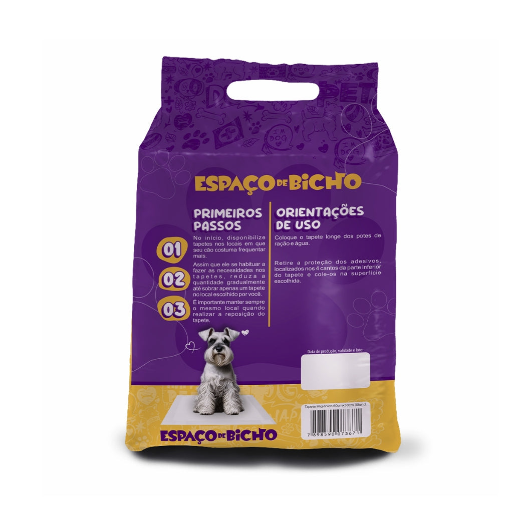 Tapete Higiênico Espaço De Bicho 50 Unidades 50x60 cm