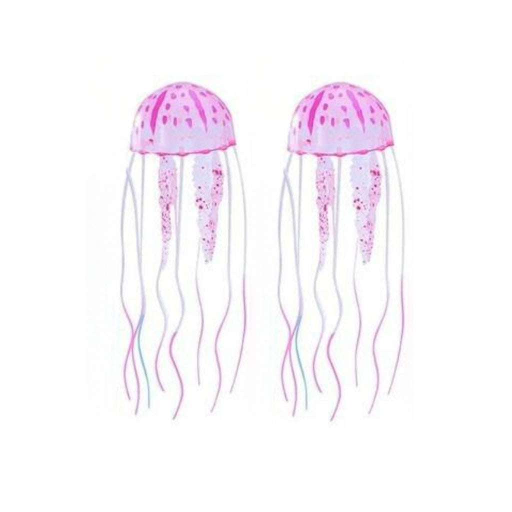 2 Enfeites De Aquário Água Viva Decoração Azul Rosa Verde Amarelo Laranja Lilás