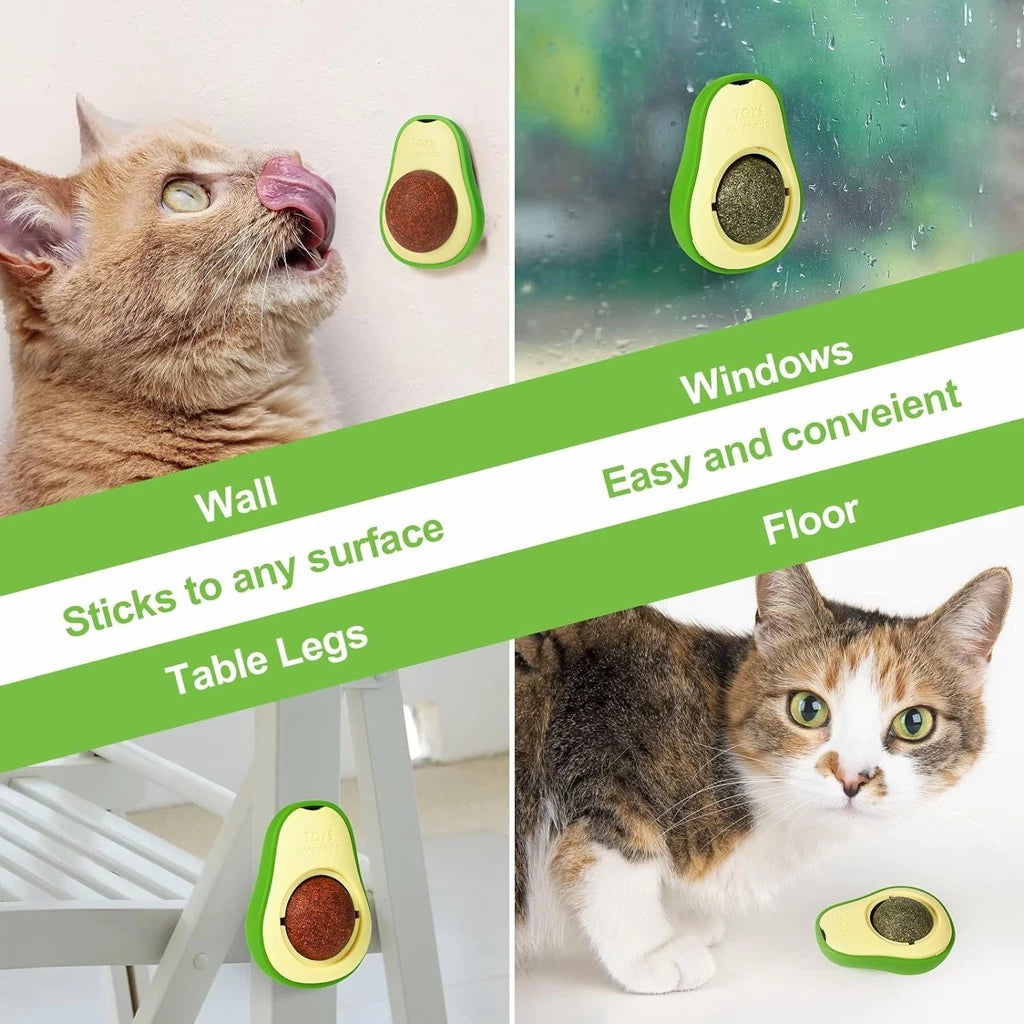 Kit 1-2 Abacate De Brinquedo Para Gatos Com Catnip Erva Gato Natural