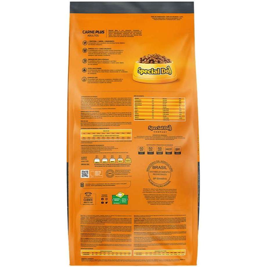 Ração Special Dog Premium Plus para Cães Adultos sabor Carne 10.1 KG