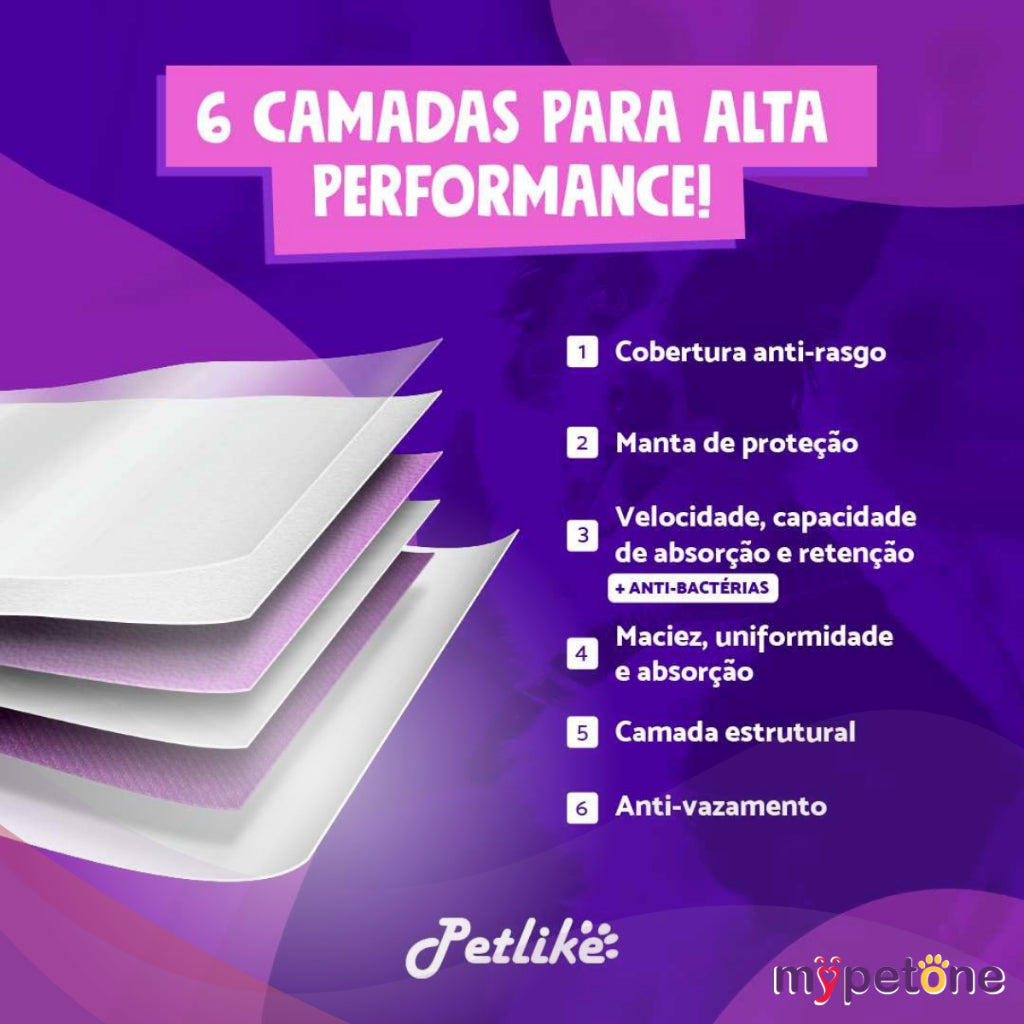 Kit 3 Tapete Higiênico Ultra Pads 80x60 Aroma Lavanda - 90 Unidades