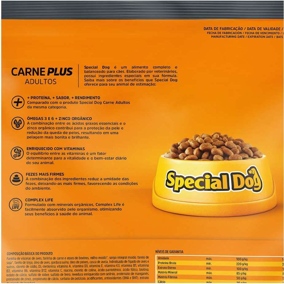 Ração Special Dog Premium Plus para Cães Adultos sabor Carne 10.1 KG