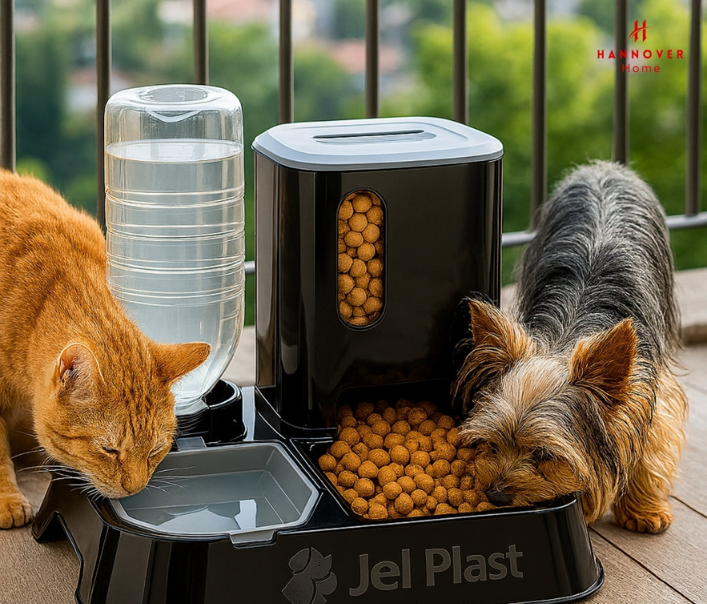 Comedouro com Bebedouro Alimentador Automático Pet 2 em 1 Água e Ração Bebedouro Cachorro Gato