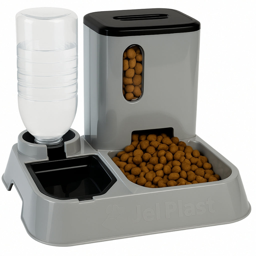 Comedouro com Bebedouro Alimentador Automático Pet 2 em 1 Água e Ração Bebedouro Cachorro Gato