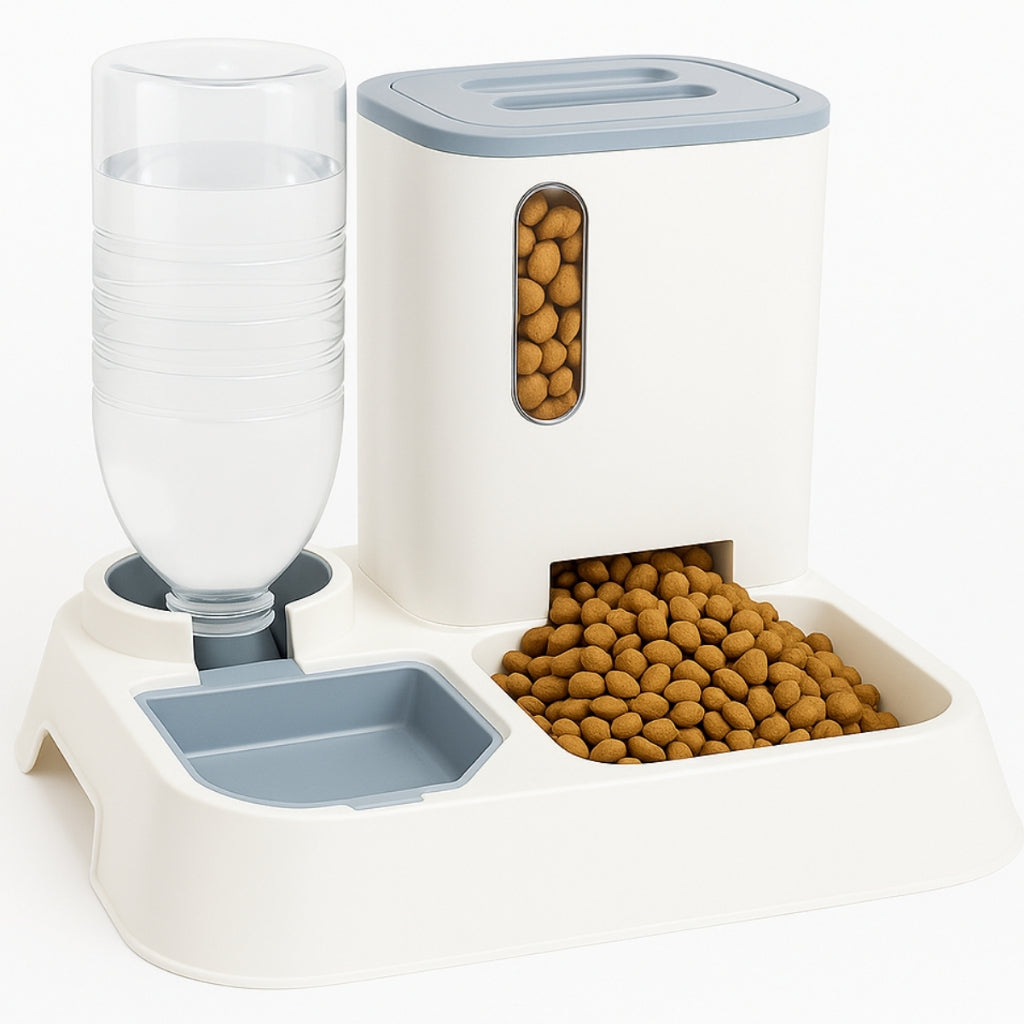 Comedouro com Bebedouro Alimentador Automático Pet 2 em 1 Água e Ração Bebedouro Cachorro Gato