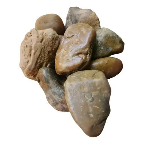 2Kg- Pedra Marrom Seixo de Rio Natural para Decoração de Aquário e Lagos