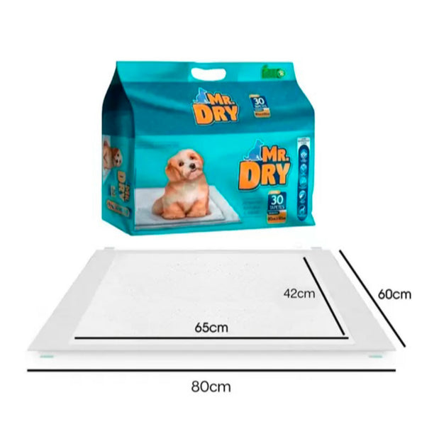 Tapete Higiênico Mr Dry 80x60cm 30 Unidades