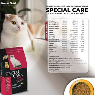 RAÇÃO Kit 3 Special Care Cat Castrado – 3×1 kg | Atum e Salmão SEM CORANTES