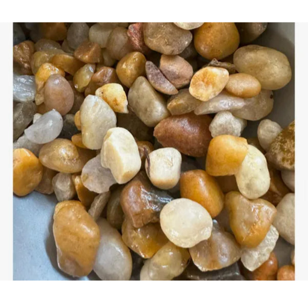Pedra Seixo Natural Pedrinha p/ Aquario 1 kg + 2 Plantas Artificial