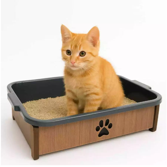 Caixa de Areia Para Gato Bandeja Removível Plástica Banheiro Sanitário