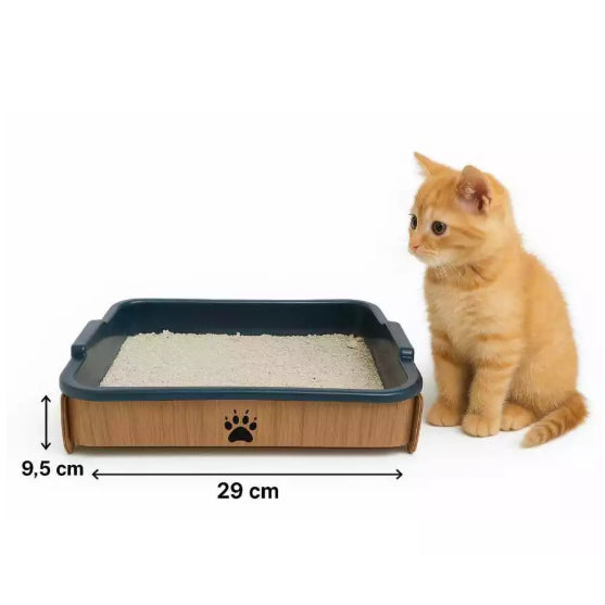 Caixa de Areia Para Gato Bandeja Removível Plástica Banheiro Sanitário