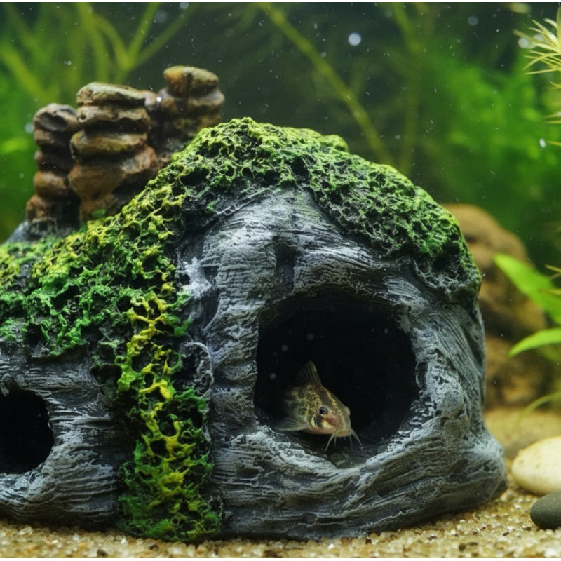 Enfeite Aquário Gruta Nemo E Toca Betta De Resina