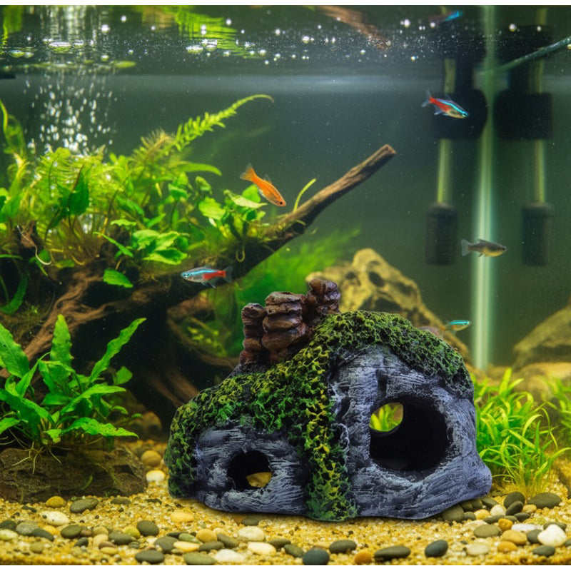 Enfeite Aquário Gruta Nemo E Toca Betta De Resina