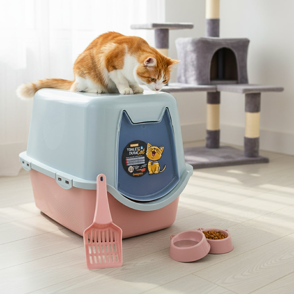 Caixa Areia Fechada Banheiro Toalete Sanitário Gato Antiodor Durapets