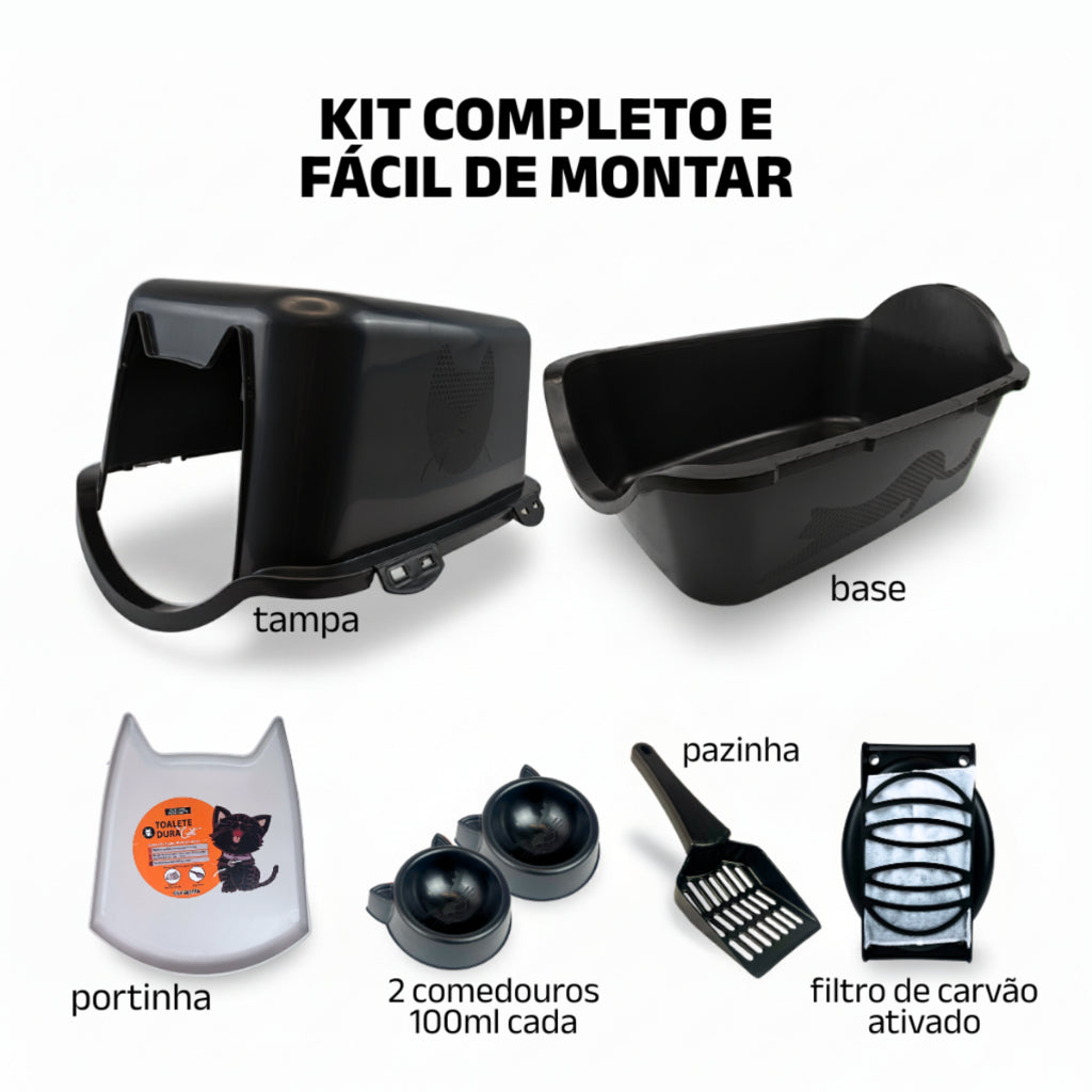 Caixa Areia Fechada Banheiro Toalete Sanitário Gato Antiodor Durapets