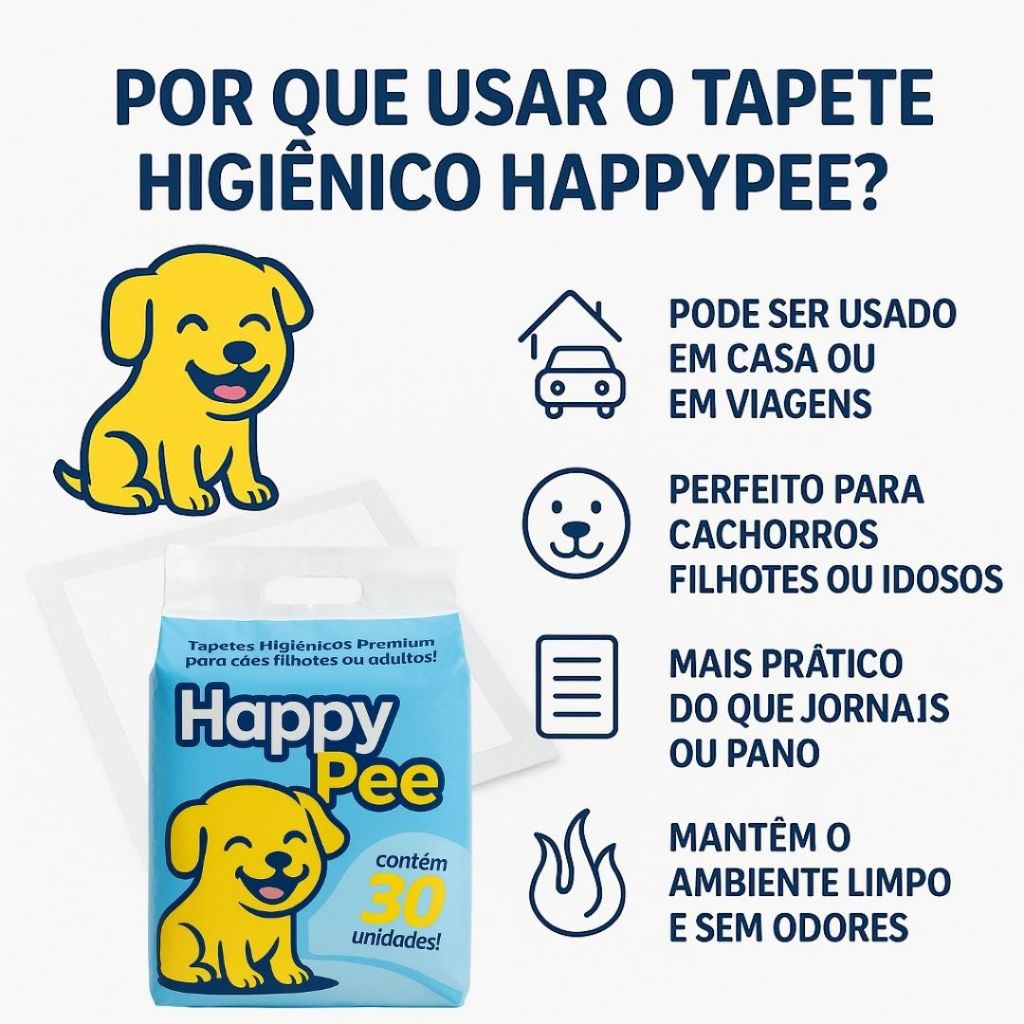 Tapete Higienico 80X60cm Para Cachorro Envio Imediato HappyPee 90 Unidades