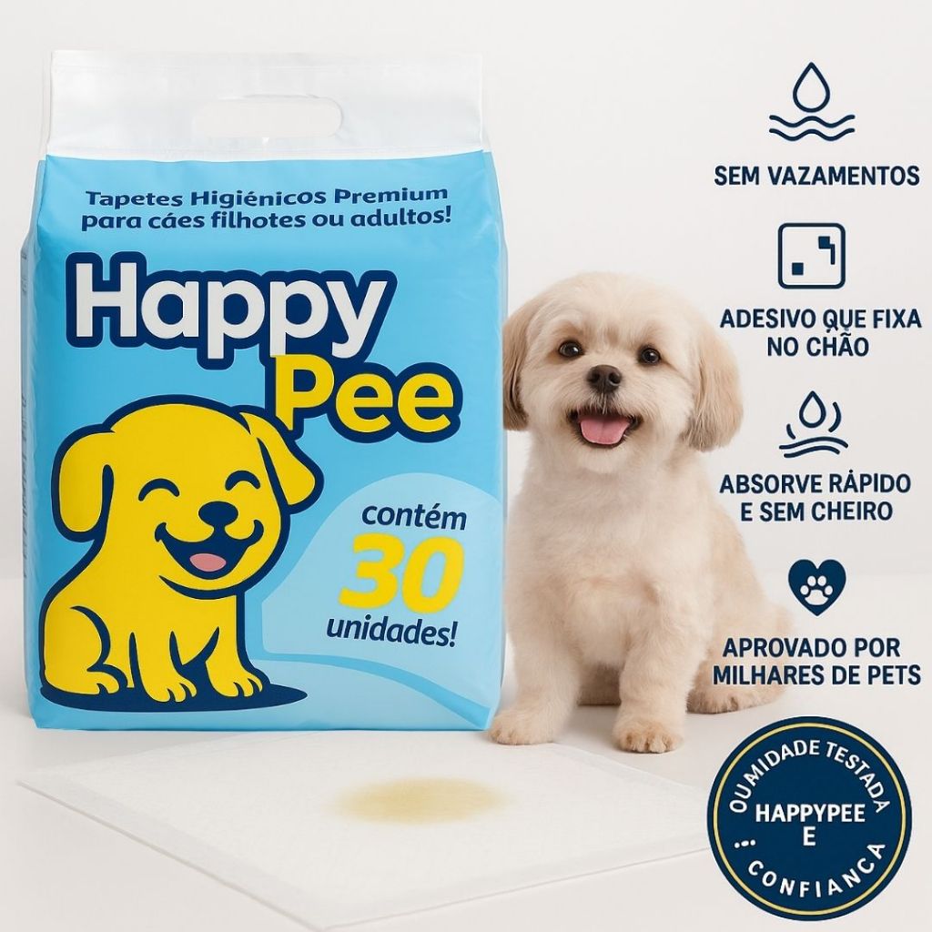 Tapete Higienico 80X60cm Para Cachorro Envio Imediato HappyPee 90 Unidades