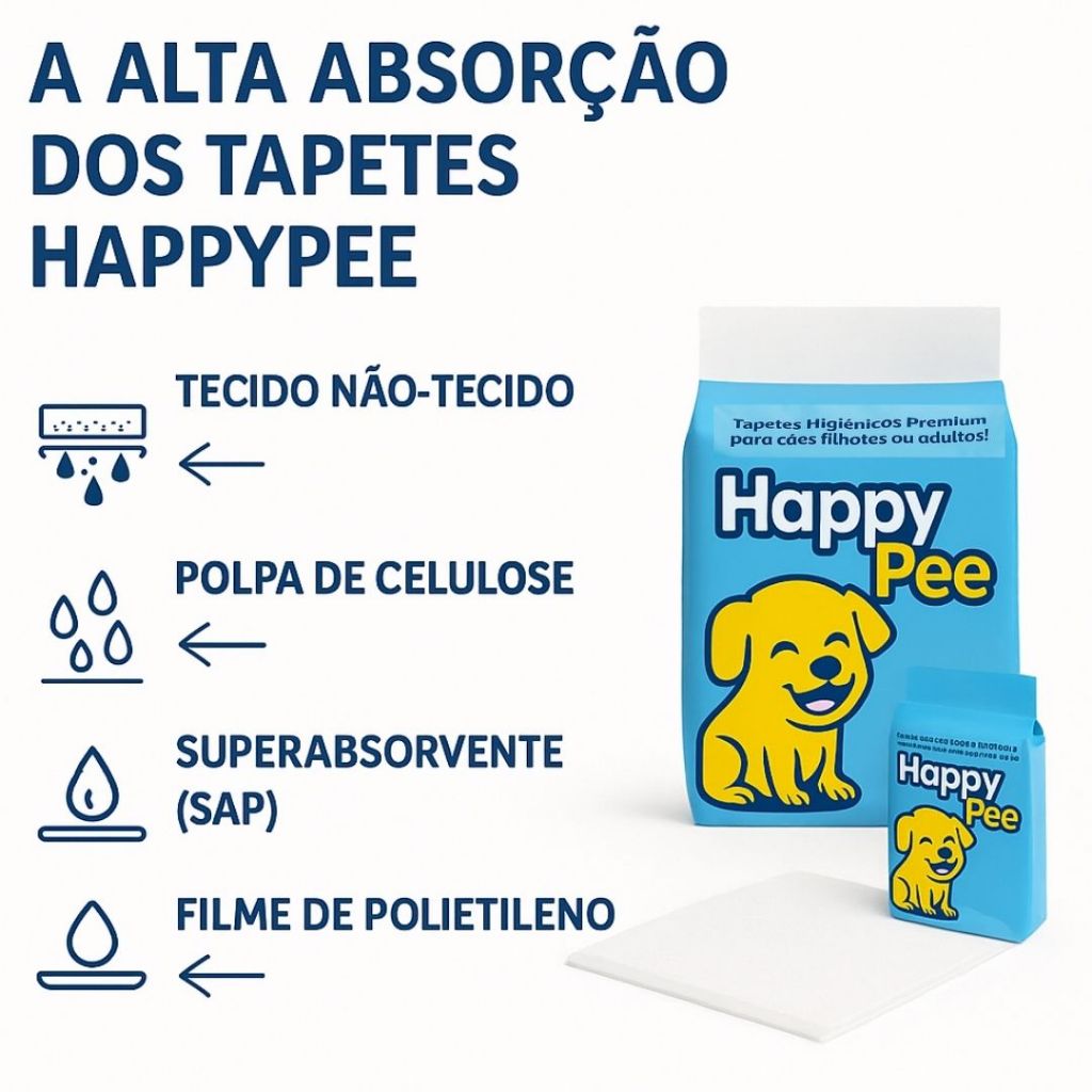 Tapete Higienico 80X60cm Para Cachorro Envio Imediato HappyPee 90 Unidades