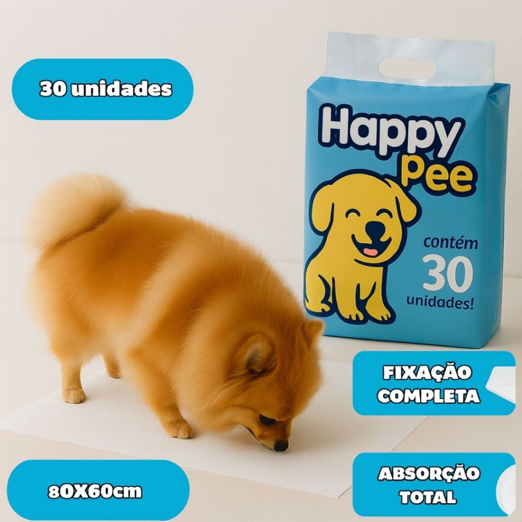 Tapete Higienico 80X60cm Para Cachorro Envio Imediato HappyPee 90 Unidades