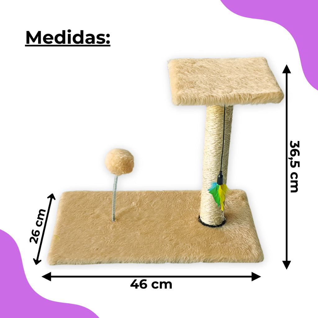 Arranhador Para Gatos Poste Brinquedo Bolinha Interativo