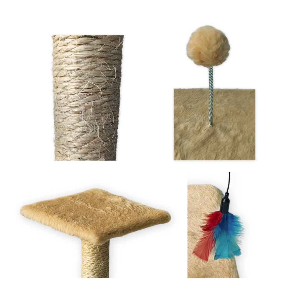 Arranhador Para Gatos Poste Brinquedo Bolinha Interativo