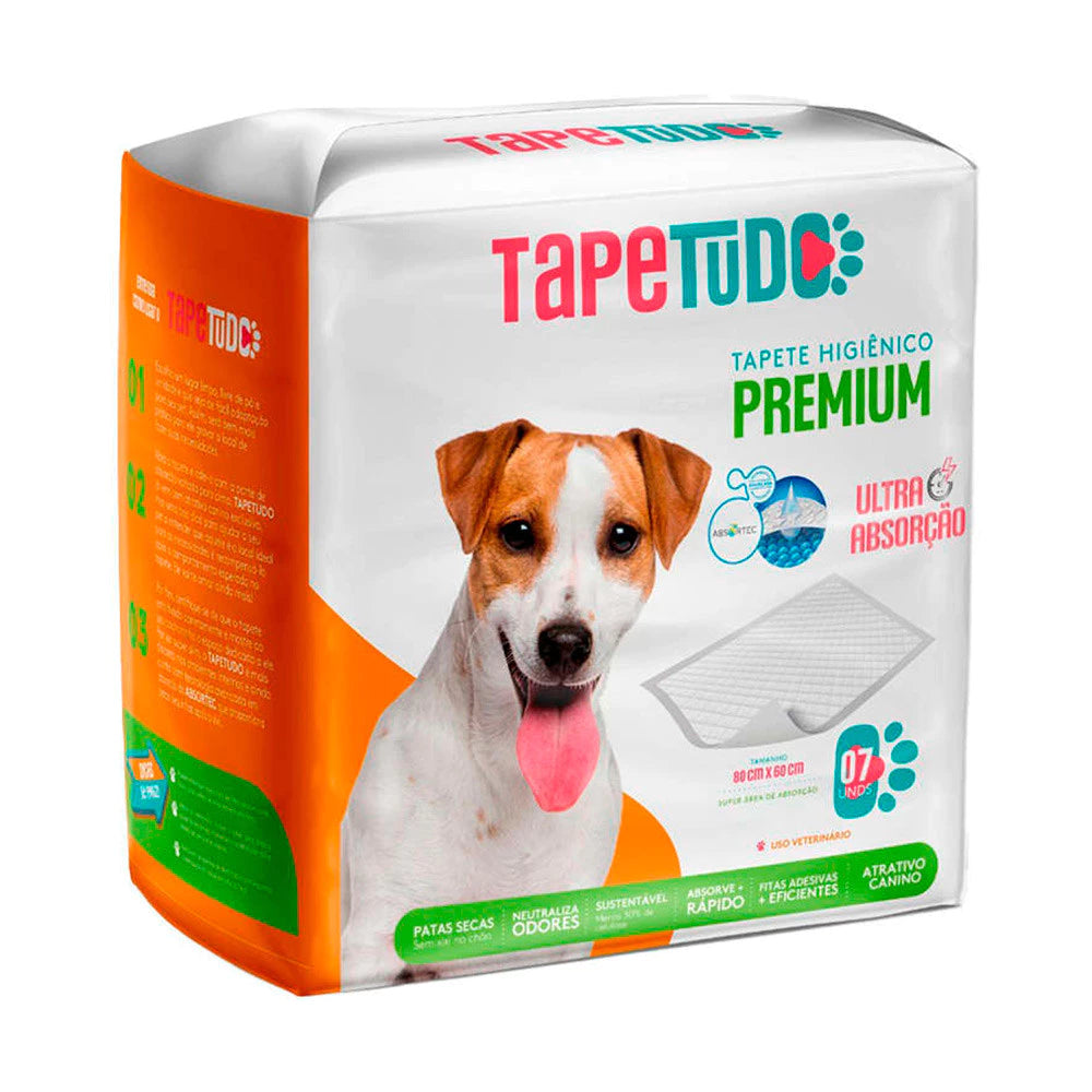 Kit 2un. Tapete Higiênico Tapetudo Para Cães 80x60cm 7 Unidades