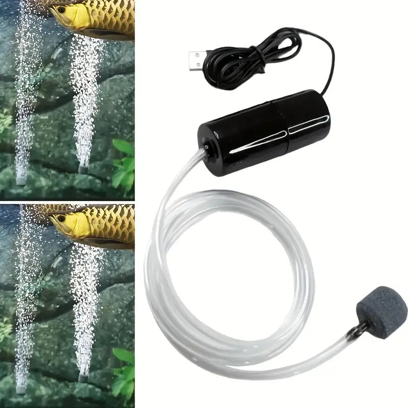 Bomba De Oxigênio/Ar Compressor Filtro USB Portátil Para Aquario De Peixes 12v Silencioso
