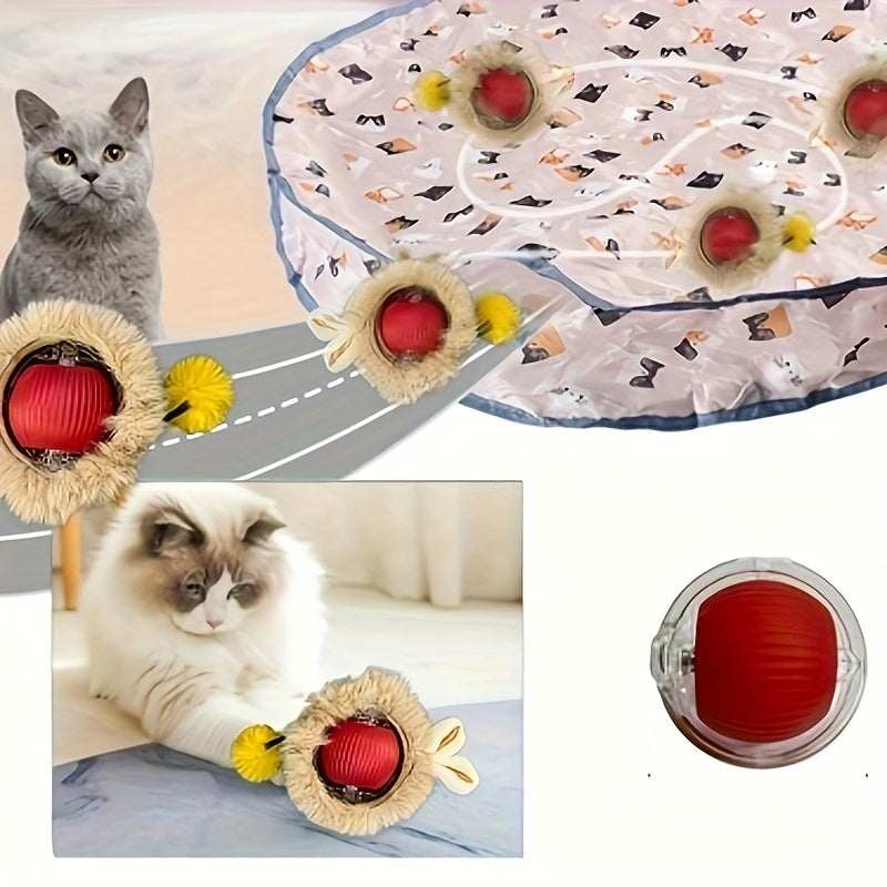 Brinquedo de bola interativo recarregável para gatos - Carregamento automático USB, sensor de movimento