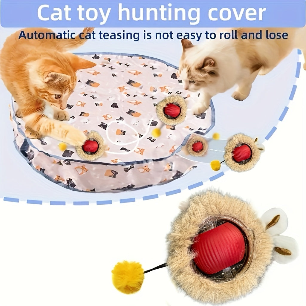 Brinquedo de bola interativo recarregável para gatos - Carregamento automático USB, sensor de movimento