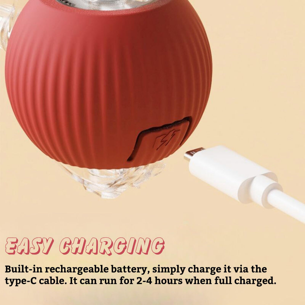 Brinquedos Inteligentes Para Gatos Bola De Rolamento Automática Cauda Falsa Recarregável Elétrico