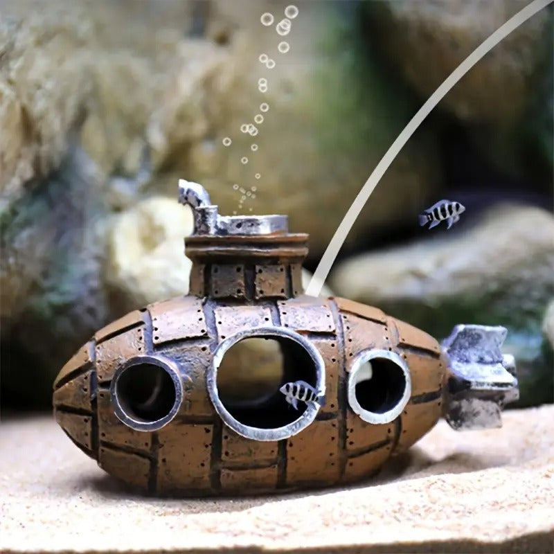 Decoração Para Aquário Submarino–Decoração Temática Subaquática e Abrigo Natural