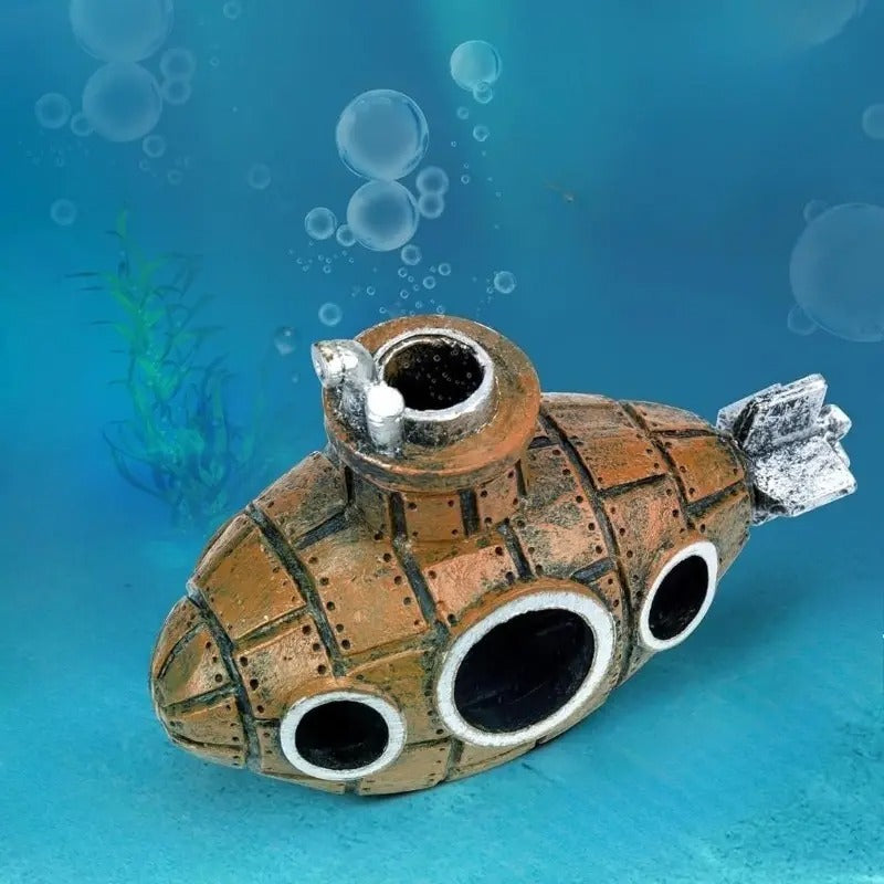 Decoração Para Aquário Submarino–Decoração Temática Subaquática e Abrigo Natural