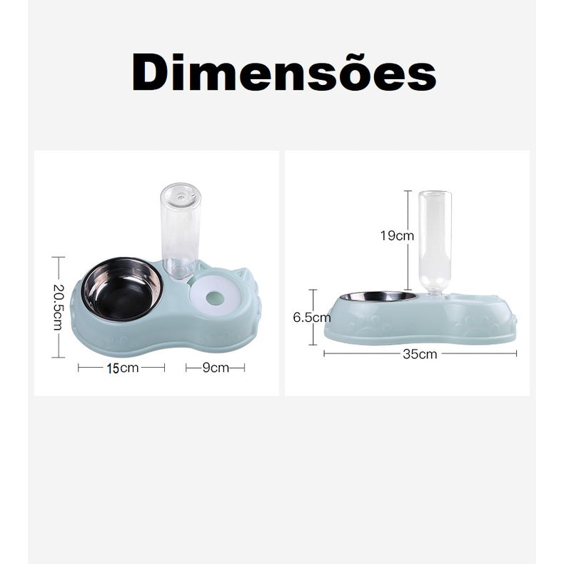 Comedouro E Bebedouro Automático Para Cães Gatos Pet Filhotes