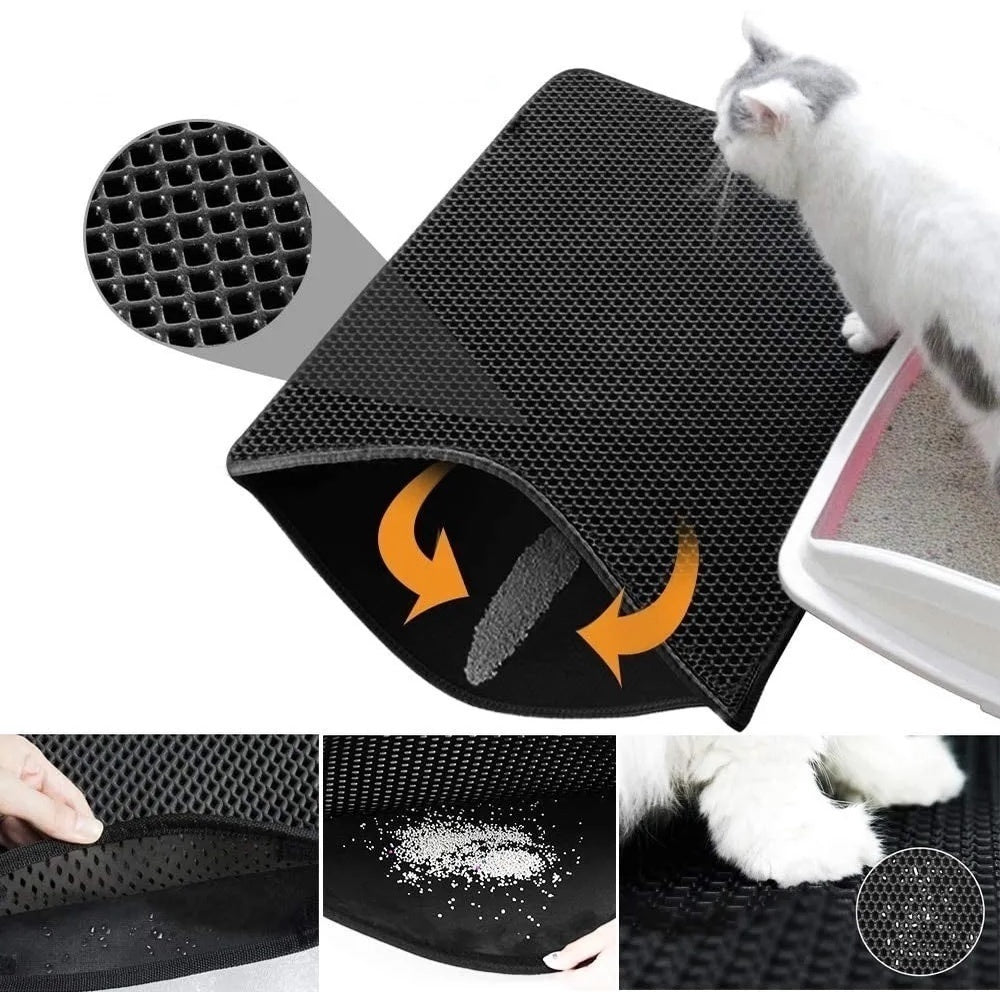 Tapete Higiênico EVA Coletor de Areia Para Gato Lavável Dupla Camada - tamanho G