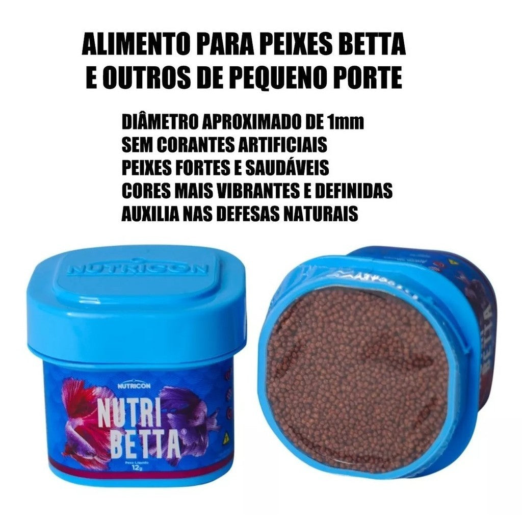 Ração Para Betta Nutribetta 12g - Nutricon Cores Mais Vivas