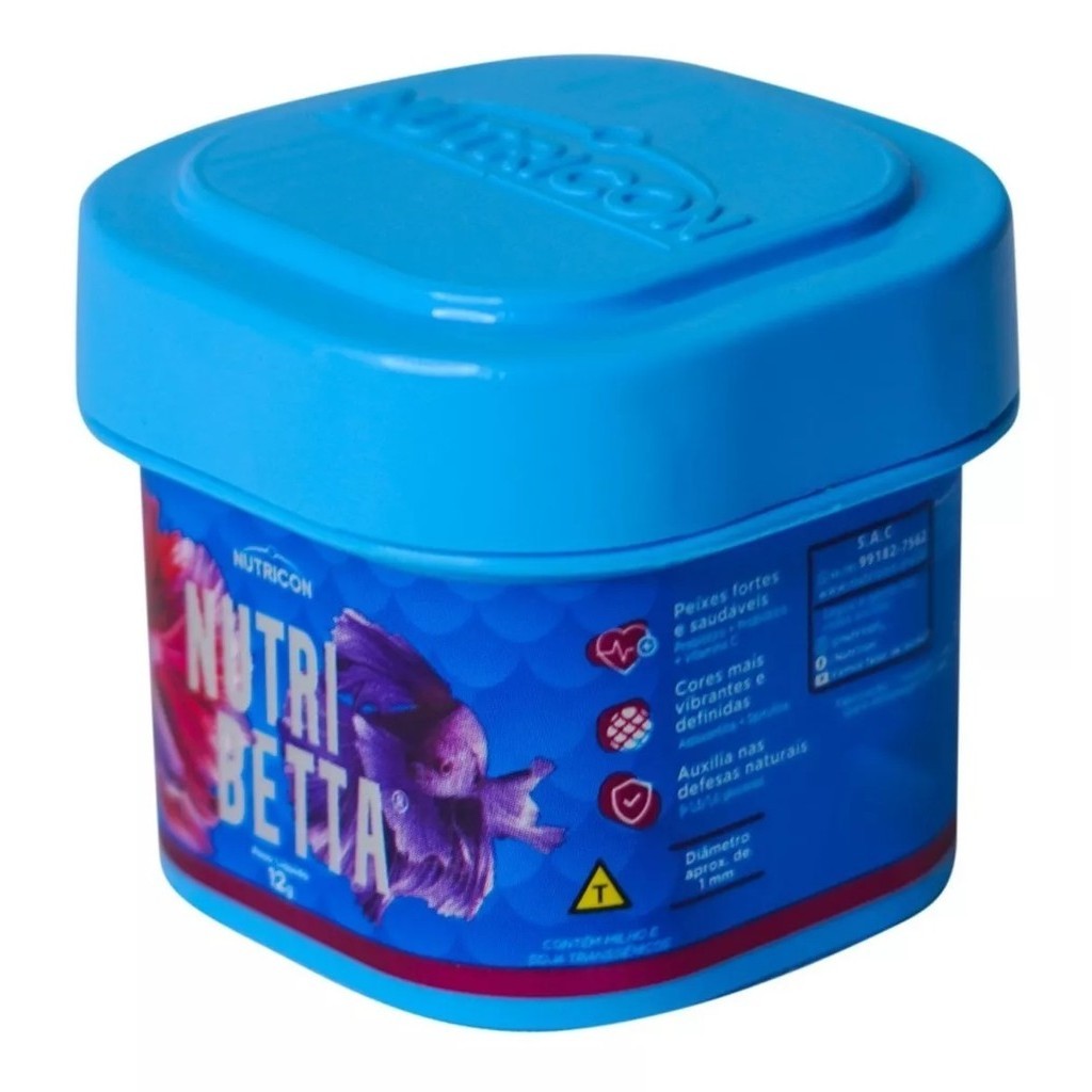 Ração Para Betta Nutribetta 12g - Nutricon Cores Mais Vivas