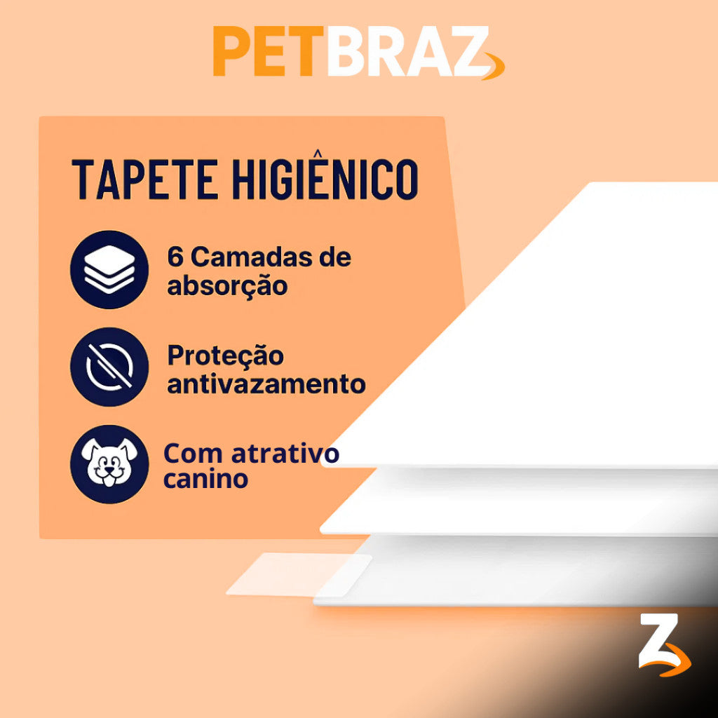 Tapete Higiênico Descartável para Cachorro 50 Unidades 60x60 cm - Fralda Pet Xixi Cão Pequeno Médio