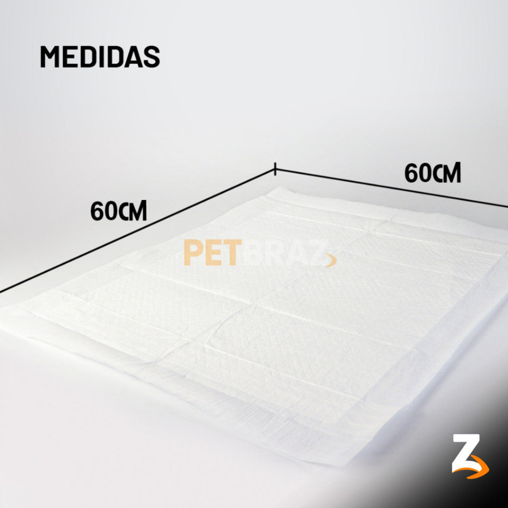 Tapete Higiênico Descartável para Cachorro 50 Unidades 60x60 cm - Fralda Pet Xixi Cão Pequeno Médio