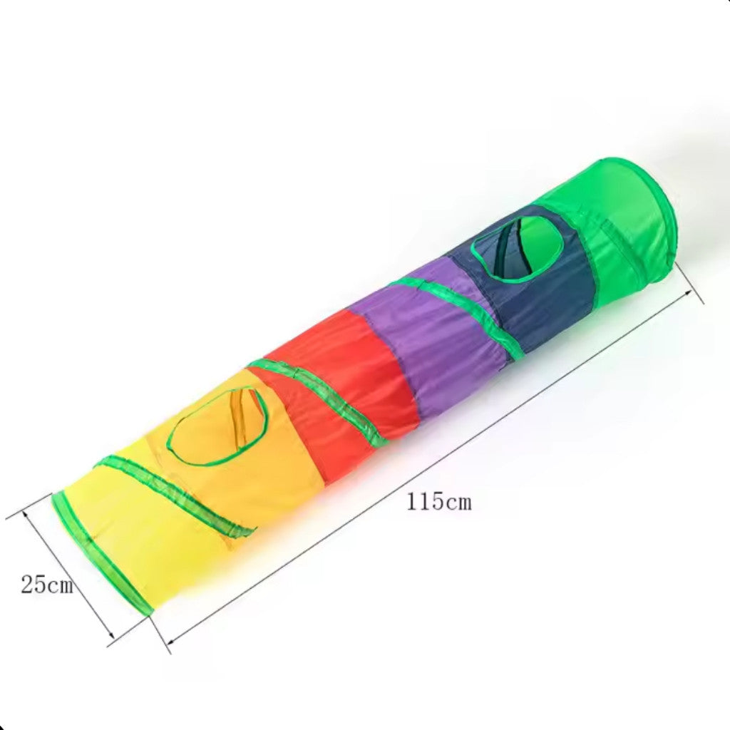 Túnel Toca Labirinto Sanfonado Gatos Cães Filhotes Brinquedo Interativo Resistente Colorido
