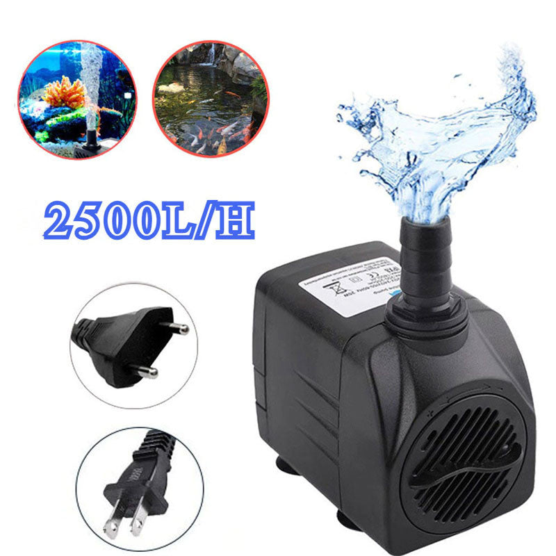 Bomba Submersa 2500L/h para Lagos, Aquários e Fontes - Altura 2,7m, 25W/35w, 110V/220V