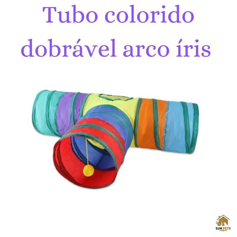 Túnel Inteligente Dobrável em T para Gatos | Brinquedo Interativo com 3 Saídas e Janela